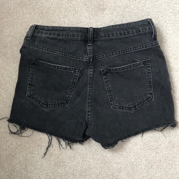 H&M Black Denim Shorts Ripped - Picture 2 of 3